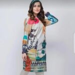 Multicolor Swiss Lawn Printed Shirt for Women view 1