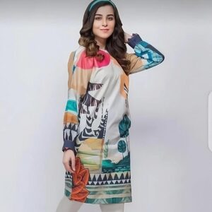 Multicolor Swiss Lawn Printed Shirt for Women