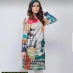 Multicolor Swiss Lawn Printed Shirt for Women view 2