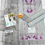 Mushq Style Airjet Lawn Embroidered 3 Piece Suit Grey view 5