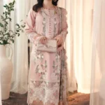 Elegant Pink Chikankari Embroidered Kurta Set with Dupatta view 1