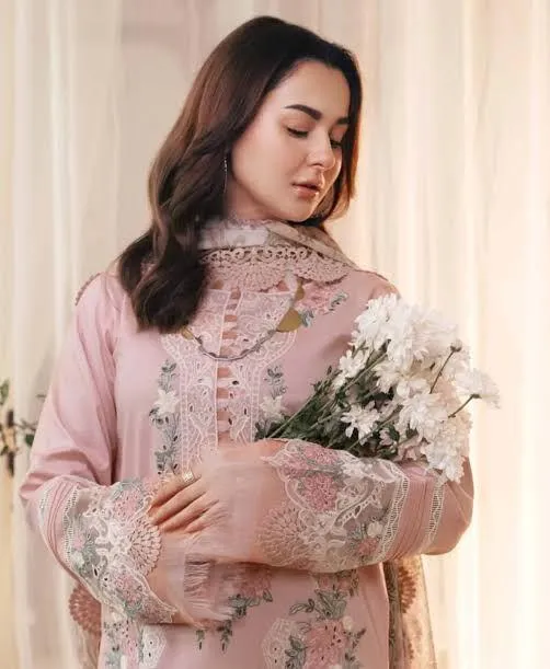 Elegant Pink Chikankari Embroidered Kurta Set with Dupatta — alternate view