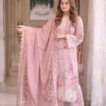 Elegant Pink Embroidered Kurta Set with Dupatta view 1
