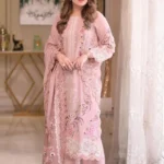 Elegant Pink Embroidered Kurta Set with Dupatta view 2