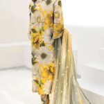 Premium Yellow Digital Print Lawn 3 Piece Suit view 2