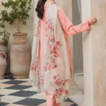 Peach Embroidered Lawn 3 Piece Suit view 2