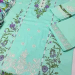 Elegant Light Blue Embroidered Kurta Set 3 Piece Suit for Women view 4