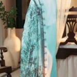 Elegant Light Blue Embroidered Kurta Set 3 Piece Suit for Women view 3