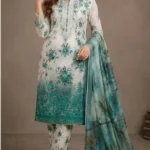 Elegant Green Printed Lawn 3 Piece Suit for Women view 2