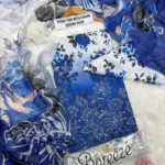Elegant Blue Printed Lawn 3 Piece Suit for Women view 2