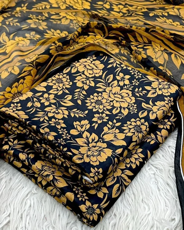 Elegant Yellow Printed Lawn 3 Piece Suit for Women — alternate view
